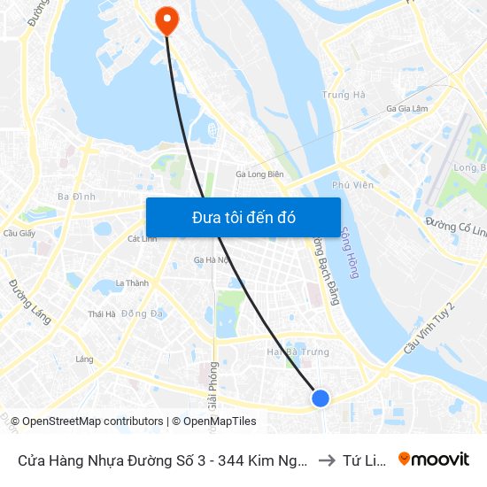 Cửa Hàng Nhựa Đường Số 3 - 344 Kim Ngưu to Tứ Liên map