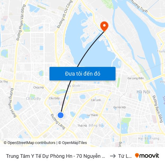 Trung Tâm Y Tế Dự Phòng Hn - 70 Nguyễn Chí Thanh to Tứ Liên map