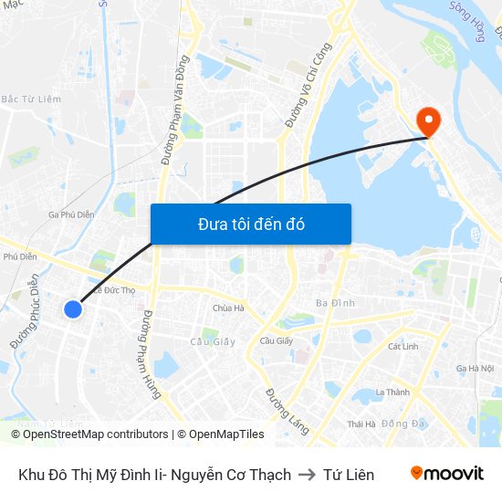 Khu Đô Thị Mỹ Đình Ii- Nguyễn Cơ Thạch to Tứ Liên map