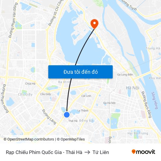 Rạp Chiếu Phim Quốc Gia - Thái Hà to Tứ Liên map