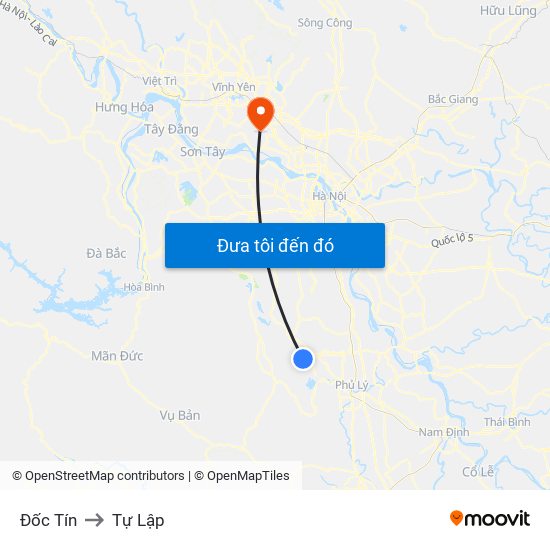 Đốc Tín to Tự Lập map