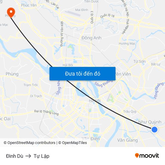 Đình Dù to Tự Lập map