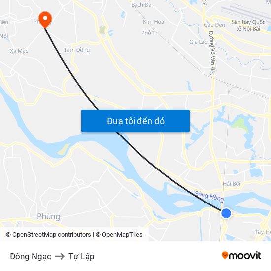 Đông Ngạc to Tự Lập map