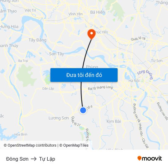 Đông Sơn to Tự Lập map