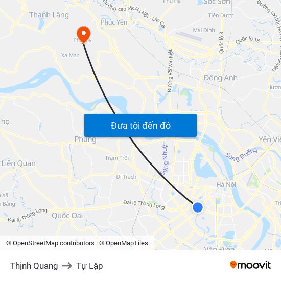 Thịnh Quang to Tự Lập map