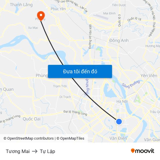 Tương Mai to Tự Lập map