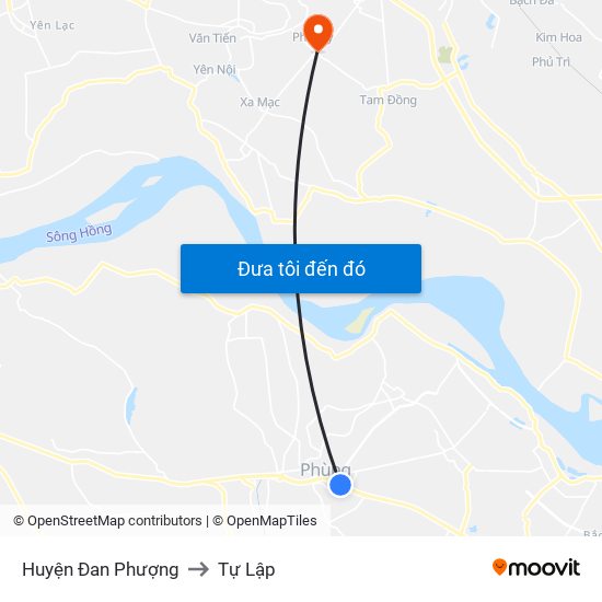 Huyện Đan Phượng to Tự Lập map