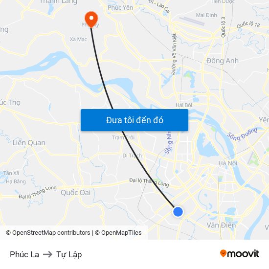 Phúc La to Tự Lập map