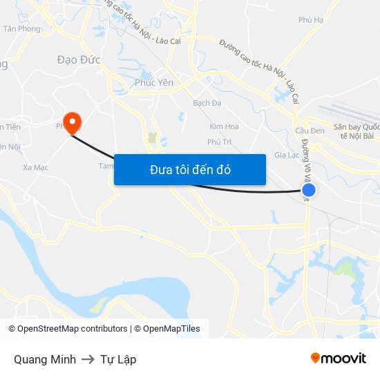 Quang Minh to Tự Lập map