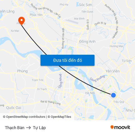 Thạch Bàn to Tự Lập map