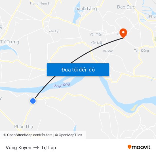 Võng Xuyên to Tự Lập map