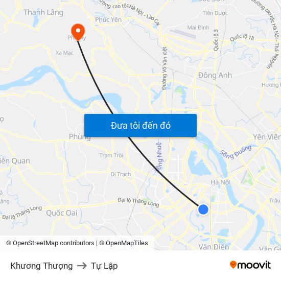 Khương Thượng to Tự Lập map