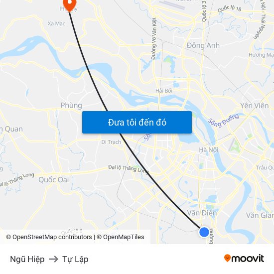 Ngũ Hiệp to Tự Lập map