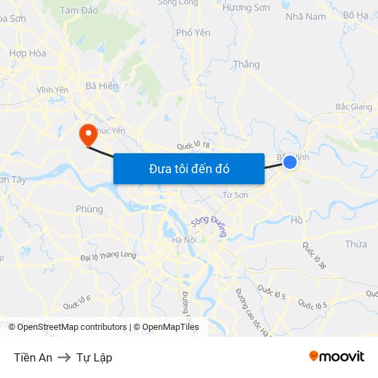 Tiền An to Tự Lập map