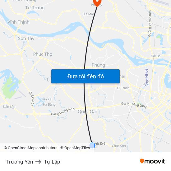 Trường Yên to Tự Lập map