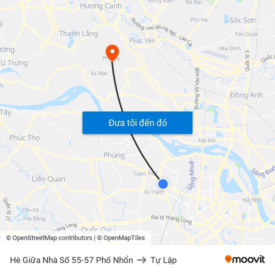 Hè Giữa Nhà Số 55-57 Phố Nhổn to Tự Lập map