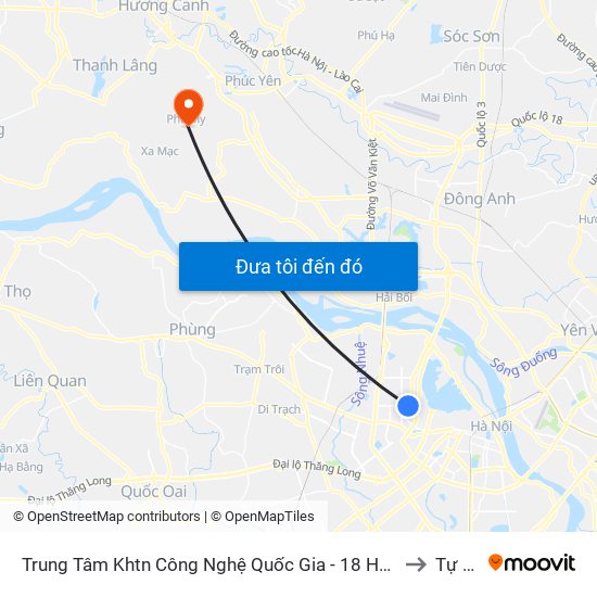 Trung Tâm Khtn Công Nghệ Quốc Gia - 18 Hoàng Quốc Việt to Tự Lập map