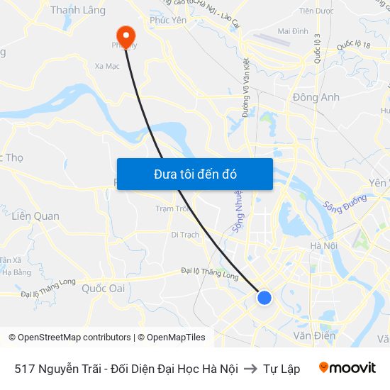 517 Nguyễn Trãi - Đối Diện Đại Học Hà Nội to Tự Lập map
