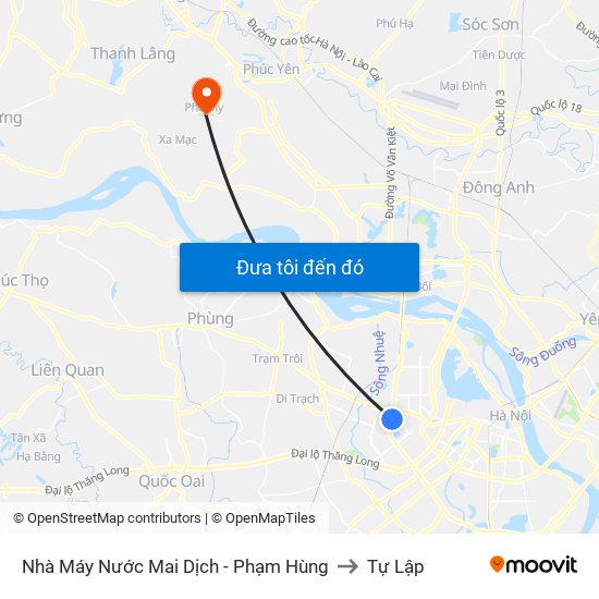 Nhà Máy Nước Mai Dịch - Phạm Hùng to Tự Lập map