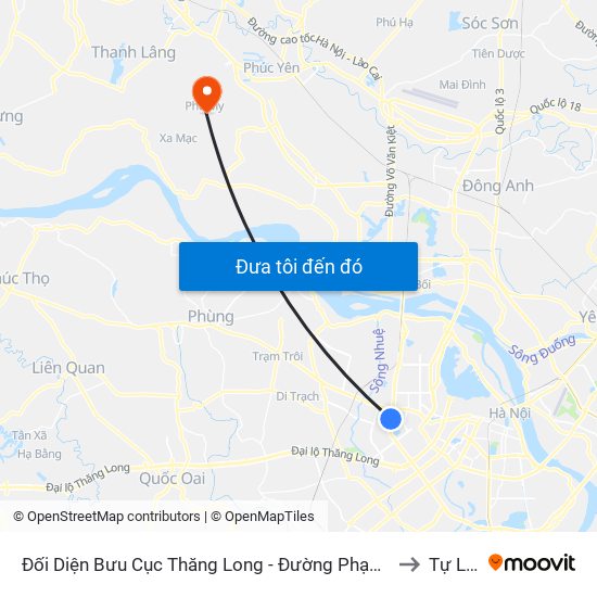 Đối Diện Bưu Cục Thăng Long - Đường Phạm Hùng to Tự Lập map