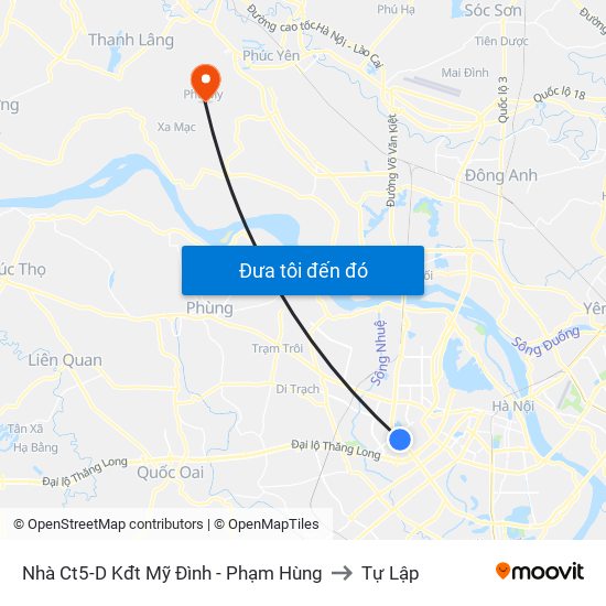 Nhà Ct5-D Kđt Mỹ Đình - Phạm Hùng to Tự Lập map