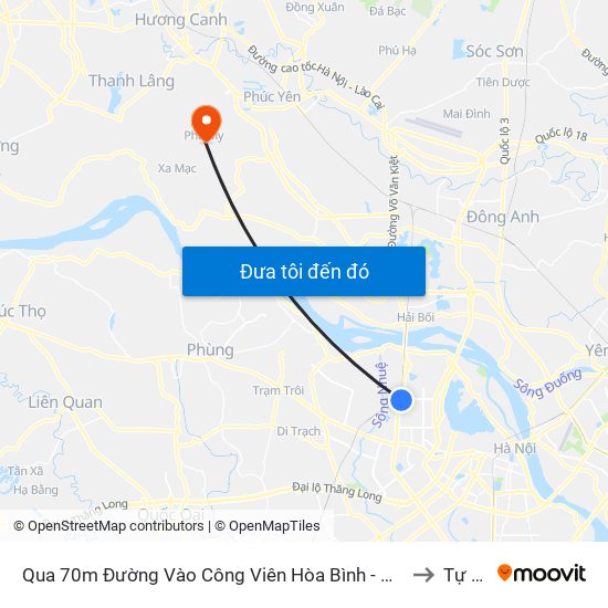 Qua 70m Đường Vào Công Viên Hòa Bình - Phạm Văn Đồng to Tự Lập map