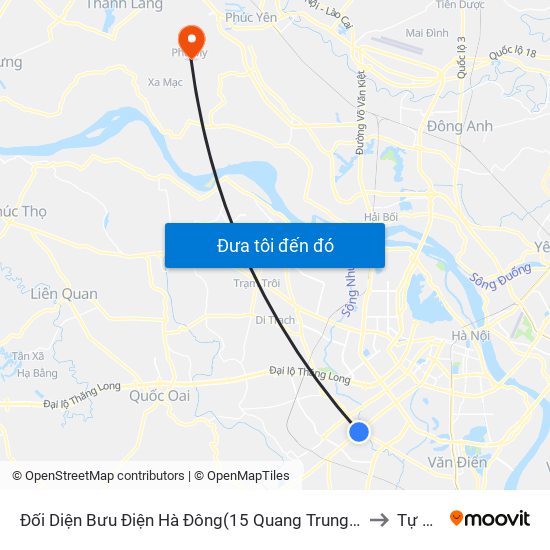 Đối Diện Bưu Điện Hà Đông(15 Quang Trung Hà Đông) to Tự Lập map