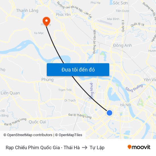 Rạp Chiếu Phim Quốc Gia - Thái Hà to Tự Lập map