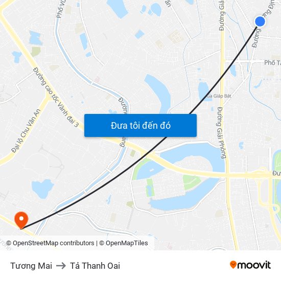 Tương Mai to Tả Thanh Oai map