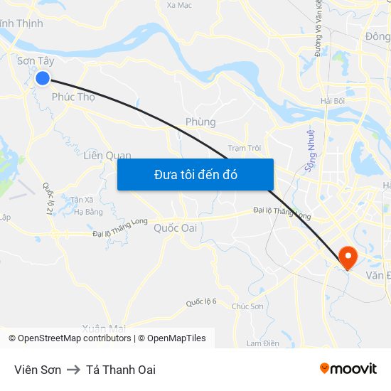 Viên Sơn to Tả Thanh Oai map