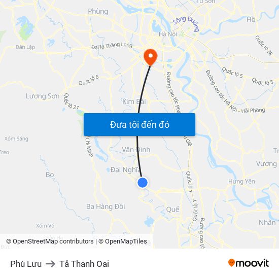 Phù Lưu to Tả Thanh Oai map