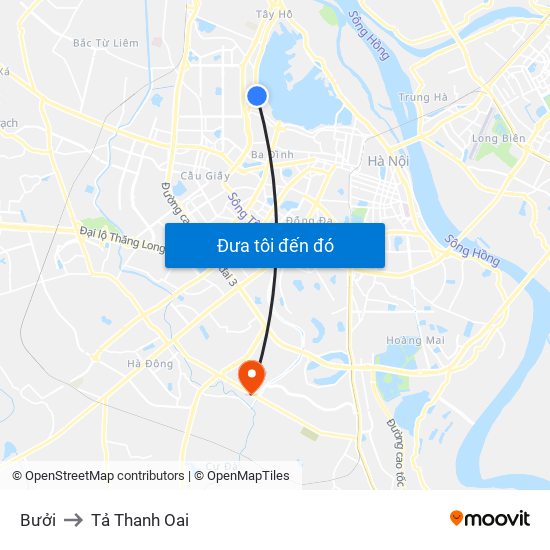 Bưởi to Tả Thanh Oai map