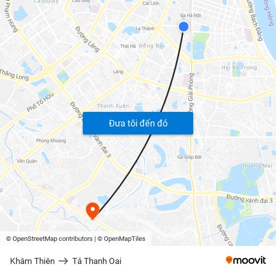 Khâm Thiên to Tả Thanh Oai map