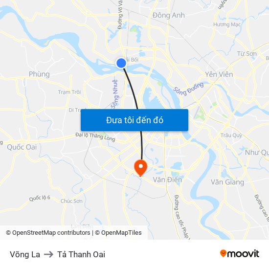 Võng La to Tả Thanh Oai map