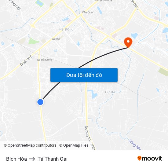 Bích Hòa to Tả Thanh Oai map