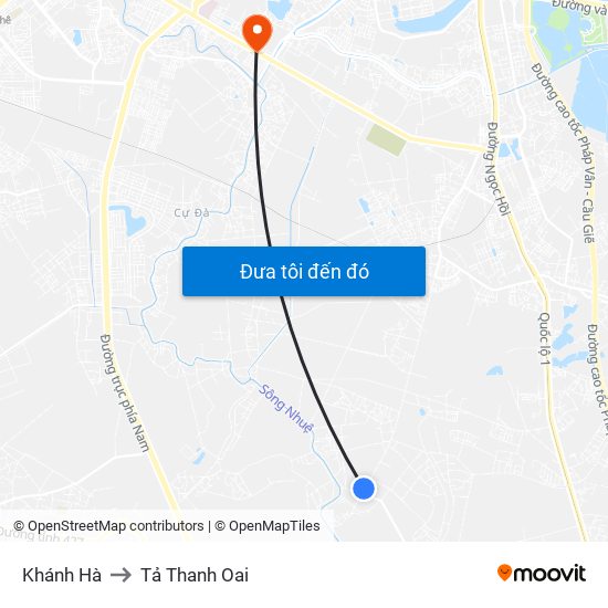 Khánh Hà to Tả Thanh Oai map