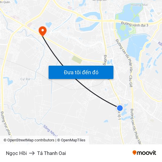 Ngọc Hồi to Tả Thanh Oai map