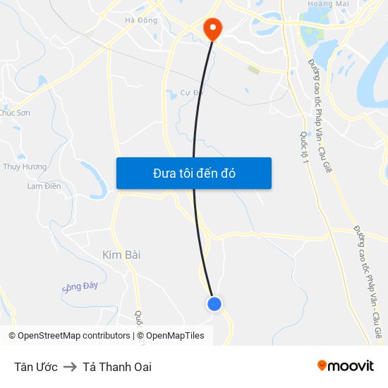 Tân Ước to Tả Thanh Oai map