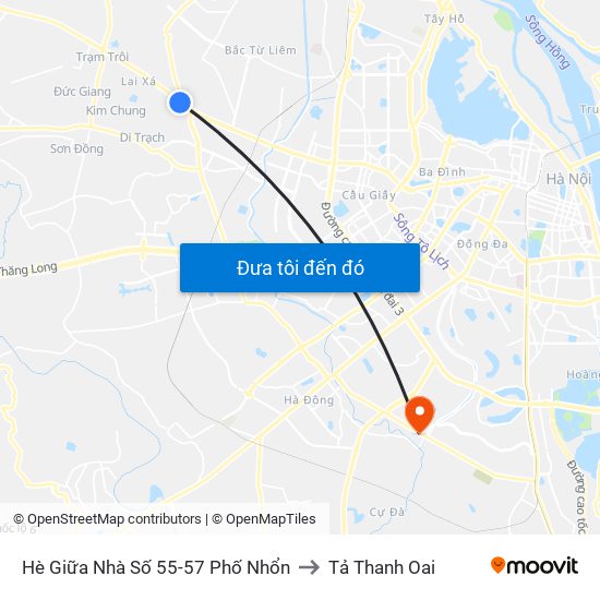 Hè Giữa Nhà Số 55-57 Phố Nhổn to Tả Thanh Oai map