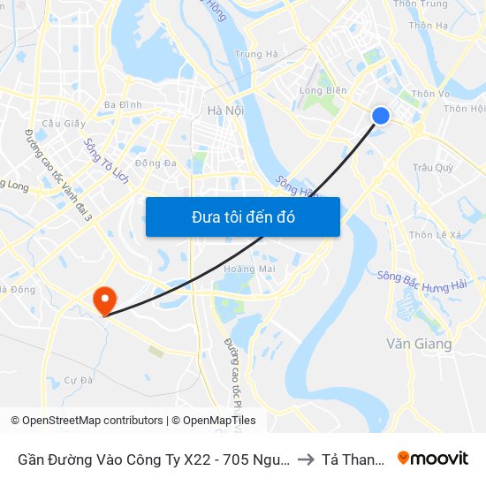 Gần Đường Vào Công Ty X22 - 705 Nguyễn Văn Linh to Tả Thanh Oai map