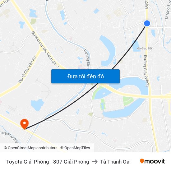 Toyota Giải Phóng - 807 Giải Phóng to Tả Thanh Oai map