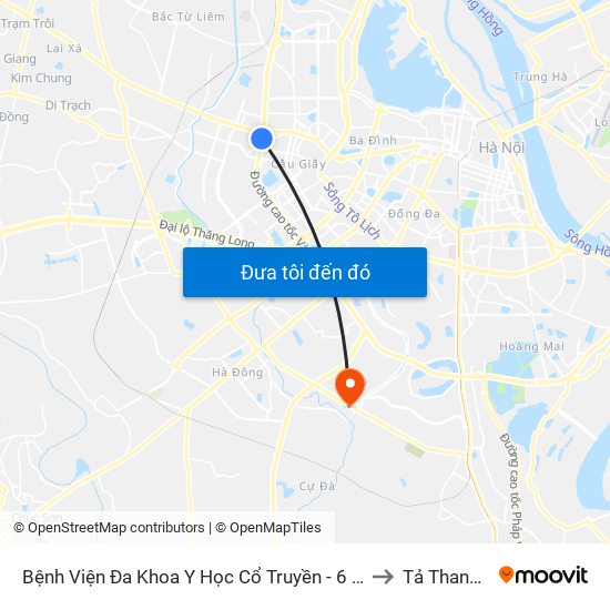Công Ty Miwon - Phạm Hùng to Tả Thanh Oai map