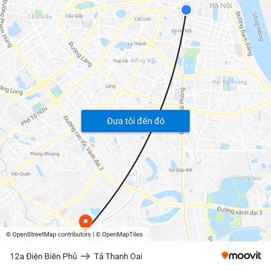 12a Điện Biên Phủ to Tả Thanh Oai map