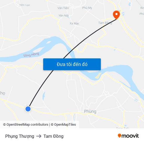 Phụng Thượng to Tam Đồng map