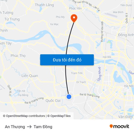 An Thượng to Tam Đồng map
