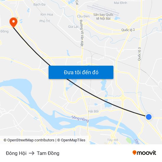 Đông Hội to Tam Đồng map