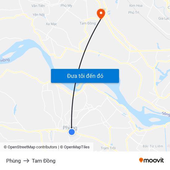 Phùng to Tam Đồng map