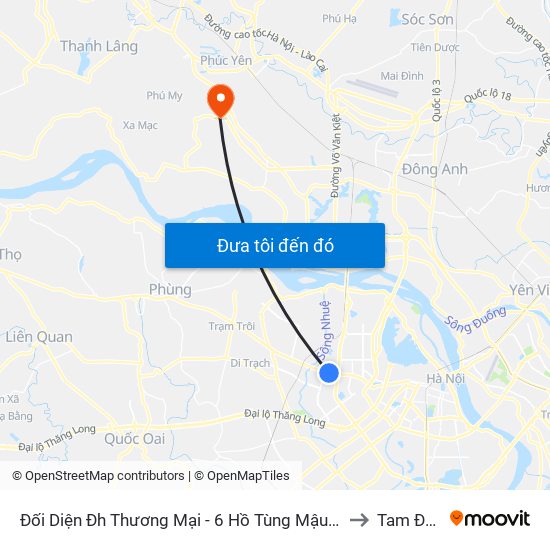 Đối Diện Đh Thương Mại - 6 Hồ Tùng Mậu (Cột Sau) to Tam Đồng map