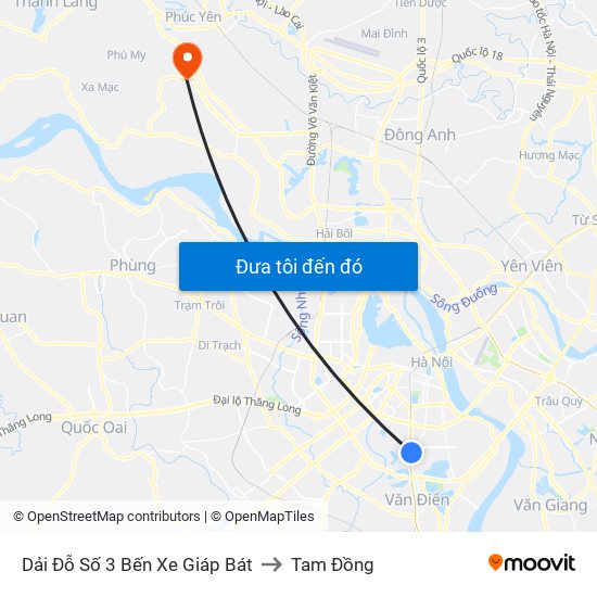 Dải Đỗ Số 3 Bến Xe Giáp Bát to Tam Đồng map