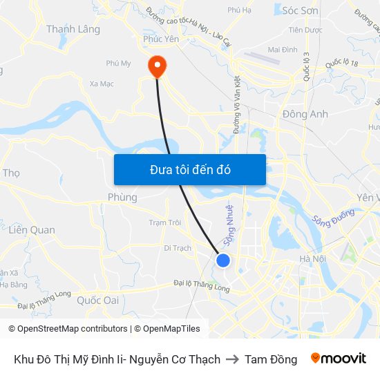 Khu Đô Thị Mỹ Đình Ii- Nguyễn Cơ Thạch to Tam Đồng map